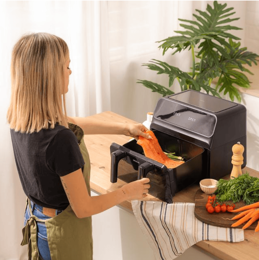 Cecofry Advance 9000 Window haciendo un salmon entero